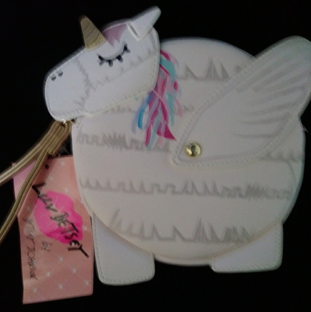 NWT Luv Betsey Johnson Winged Unicorn Wristlet